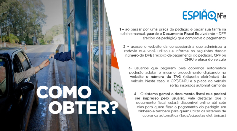 Como conseguir nota fiscal pedagio
