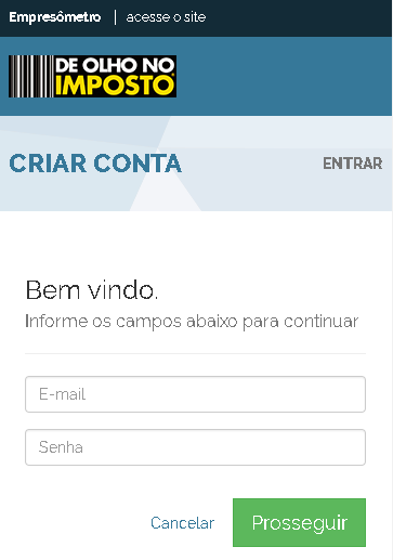 Informar e-mail e senha