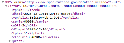 Onde fica a DPS no arquivo XML NFS-e